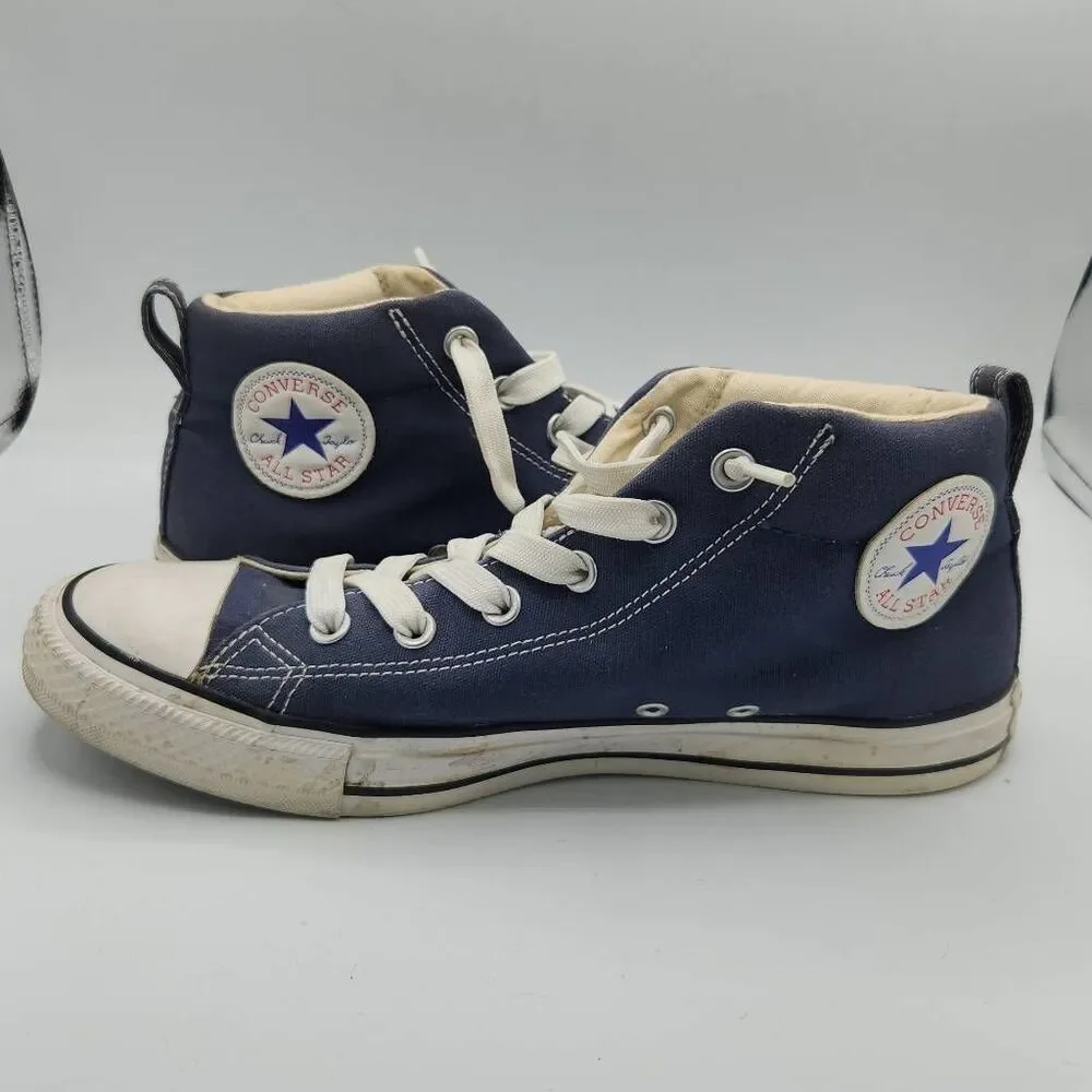 Converse All Star Men's Size 9 Women's 11 Blue Canvas Mid Rise Sneakers Shoes